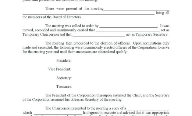 Board Of Directors Meeting Minutes Template With Printable Board Of Directors Meeting Minutes Template