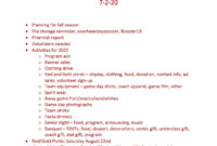 Booster Club 7/2 730 Pm Throughout Awesome Booster Club Meeting Agenda Vorlage