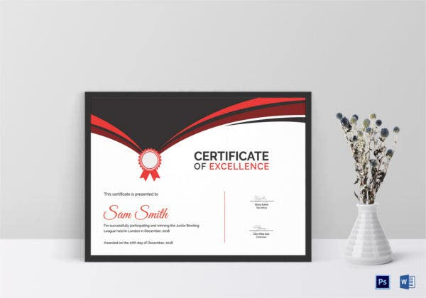 Bowling Certificate 5 Word Psd Format Download Free Intended For Bowling Certificate Template