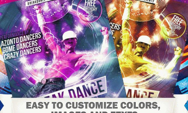 Break Dance Free Club And Party Flyer Psd Template With Regard To Awesome Hip Hop Dance Certificate Templates