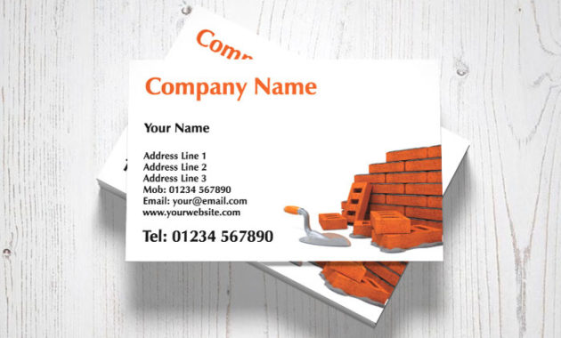 Bricklaying Business Cards Customise Online Plus Free Throughout Plastering Business Cards Templates