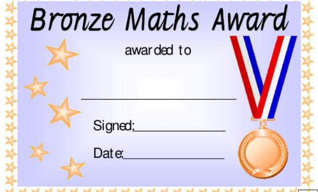 Bronze Maths Award Certificate Template Download Printable With Regard To Quality Math Achievement Certificate Templates