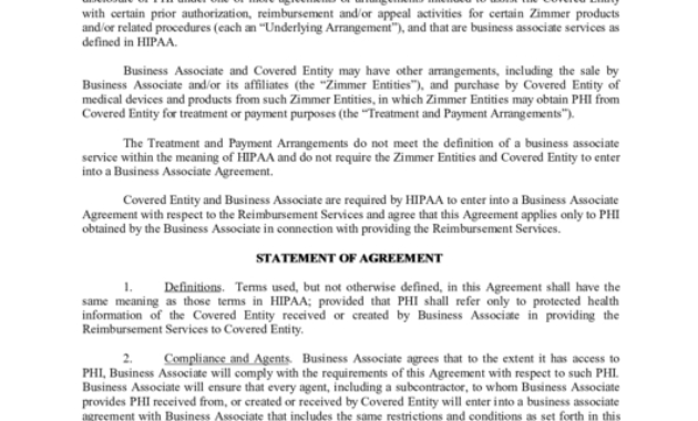 Business Associate Agreement Template Printable Pdf Download Within Business Associate Agreement Hipaa Template