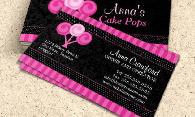 Business Card Templates Studio Cake Pops Bakery Business Within Cake Business Cards Templates Free