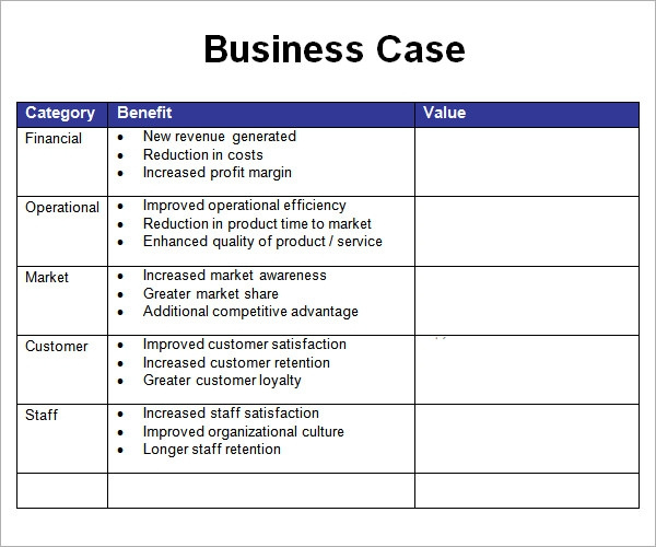 Business Case Template 7 Free Pdf Doc Download In Business Case One Page Template