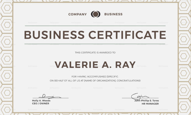 Business Certificate Design Template In Psd Word Regarding Best Leadership Certificate Template Designs