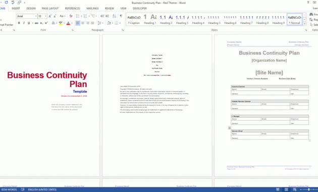 Business Continuity Plan Download 48 Pg Ms Word 12 Regarding Business Plan Template Free Word Document