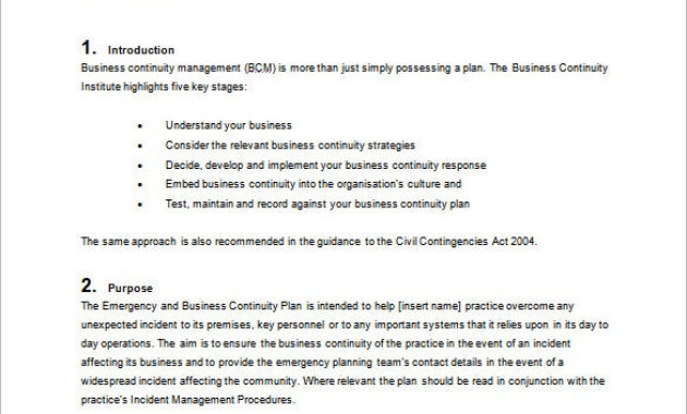 Business Continuity Plan Template 11 Download Free Word Intended For Business Continuity Management Policy Template