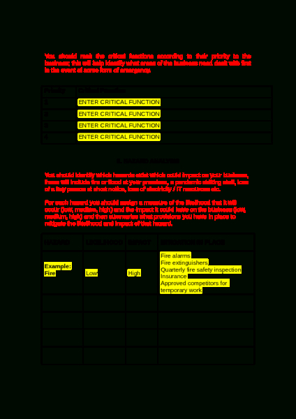 Business Continuity Plan Template To Download Throughout Business Continuity Management Policy Template
