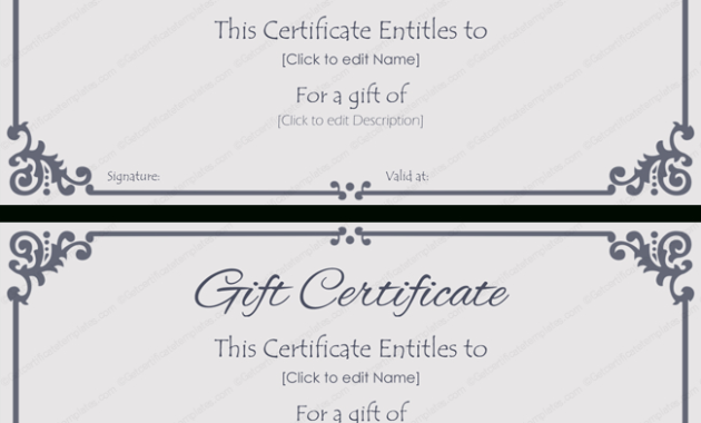 Business Gift Certificate Template 50 Editable For Quality Editable Fitness Gift Certificate Templates