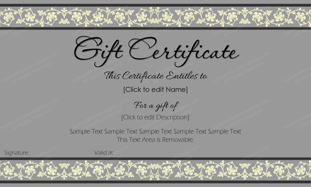 Business Gift Certificate Template 50 Editable Pertaining To Printable Custom Gift Certificate Template