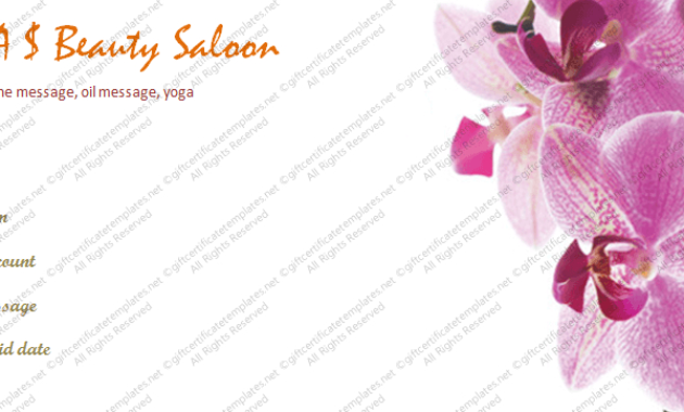 Business Gift Certificate Template Pertaining To Quality Free Spa Gift Certificate Templates For Word