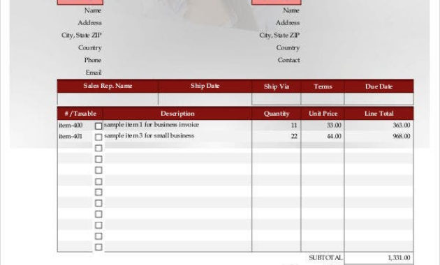 Business Invoice Templates 7 Free Word Pdf Format Throughout Free Business Invoice Template Downloads