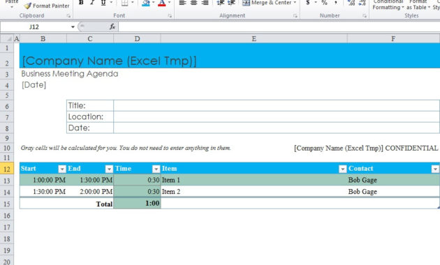 Business Meeting Agenda Template Excel Tmp With Best Business Strategy Meeting Agenda Template