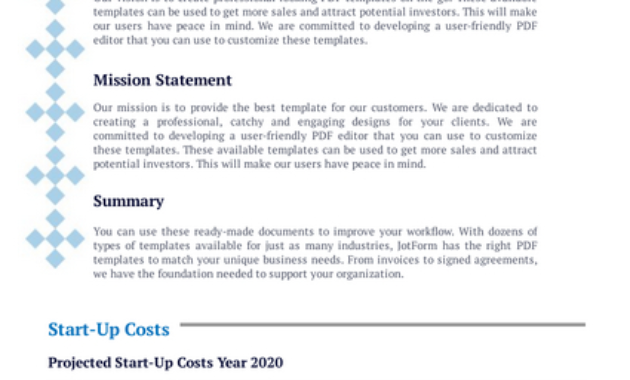 Business Plan Financial Template Pdf Templates Jotform Throughout Quarterly Business Plan Template