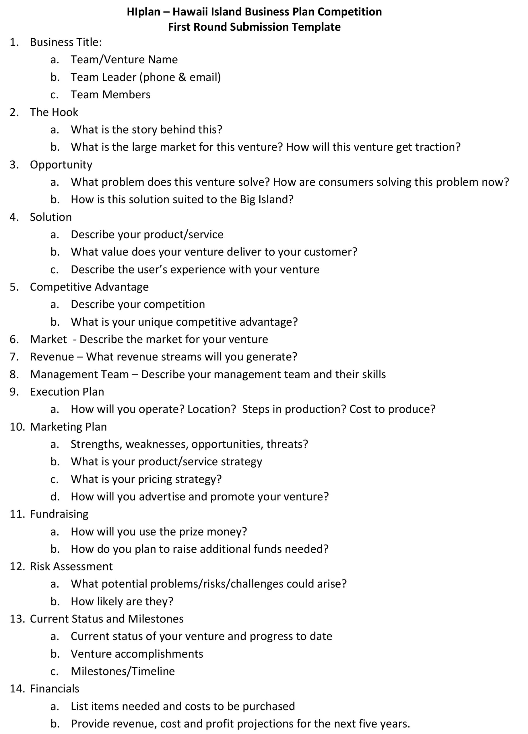 Business Plan Template Hiplan With Regard To Template For Writing A Music Business Plan