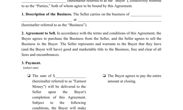 Business Purchase Agreement Template Download Printable Throughout Free Business Purchase Agreement Template