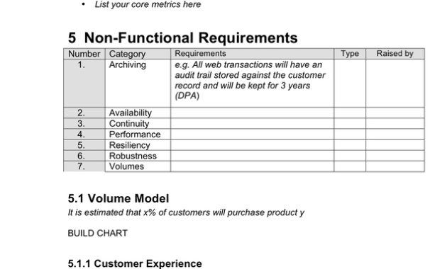 Business Requirements Document Template In Word And Pdf Within Example Business Requirements Document Template