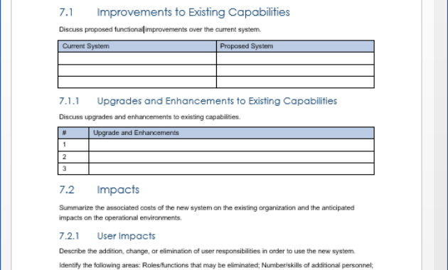 Business Requirements Specification Template Ms Word Intended For Business Requirements Definition Template