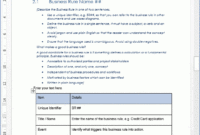Business Rules Template Ms Office Templates Forms In Business Requirements Document Template Word