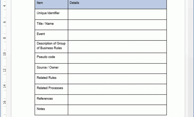 Business Rules Templates Ms Word/Excel For Free Business Directory Template