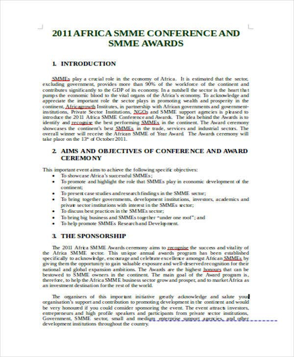 Business Sponsorship Proposal Templates 4 Free Word Pertaining To Sponsor Proposal Template