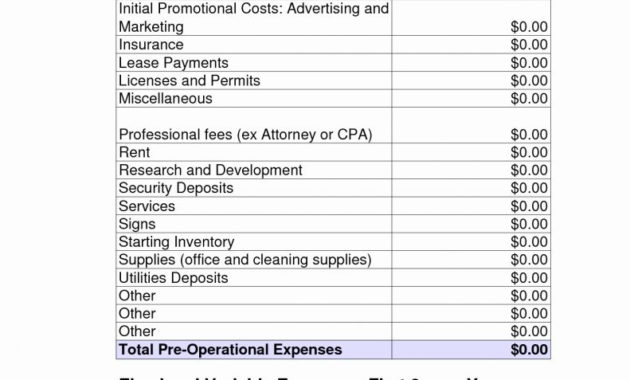 Business Startup Spreadsheet Inside Startup Expenses Throughout Business Startup Cost Template