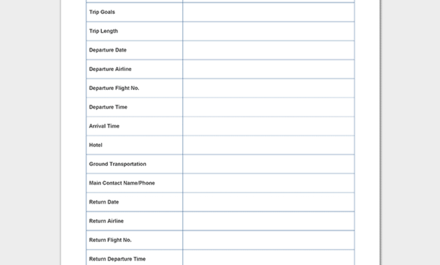 Business Travel Itinerary Template 23 Word Excel Pdf Intended For Sample Business Travel Itinerary Template