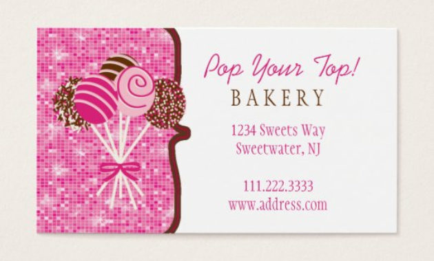 Cake Pops Bakery Business Card Zazzle Pertaining To Cake Business Cards Templates Free