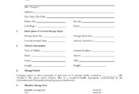 California Vehicle Storage Agreement Legal Forms And With Self Storage Business Plan Template