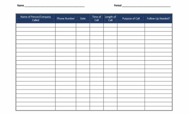 Call Log Templates Charlotte Clergy Coalition With Office Log Book Template