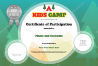 Camp Certificate Template Kids Certificate Template In Within Certificate For Summer Camp Free Templates 2020