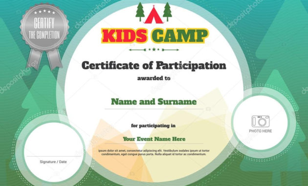 Camp Certificate Template Kids Certificate Template In Within Certificate For Summer Camp Free Templates 2020