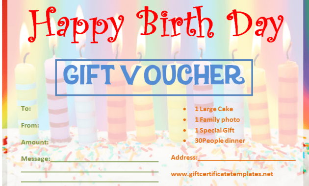 Candle Birthday Gift Certificate Template Gift Certificates In Birthday Gift Certificate Template Free 7 Ideas