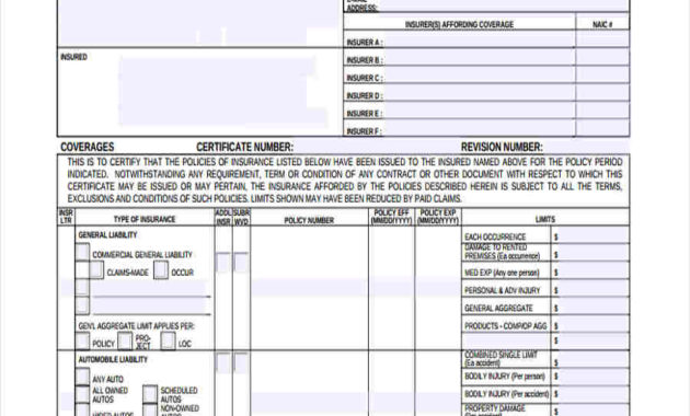 Car Insurance Certificate Template Inside Certificate Of Insurance Template