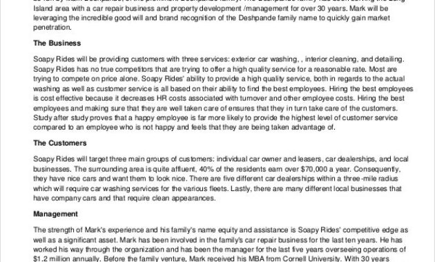 Car Wash Business Plan Pdf Inside Free Poultry Business Plan Template
