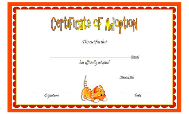 Cat Adoption Certificate Templates Free 9 Update Designs For Amazing Teddy Bear Birth Certificate Templates Free
