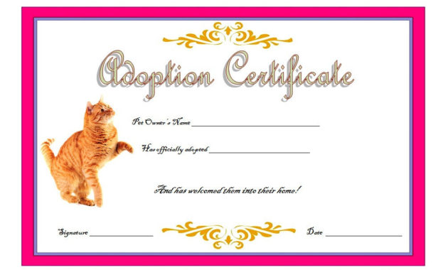 Cat Adoption Certificate Templates Free 9 Update Designs Intended For Awesome Amazing Teddy Bear Birth Certificate Templates Free