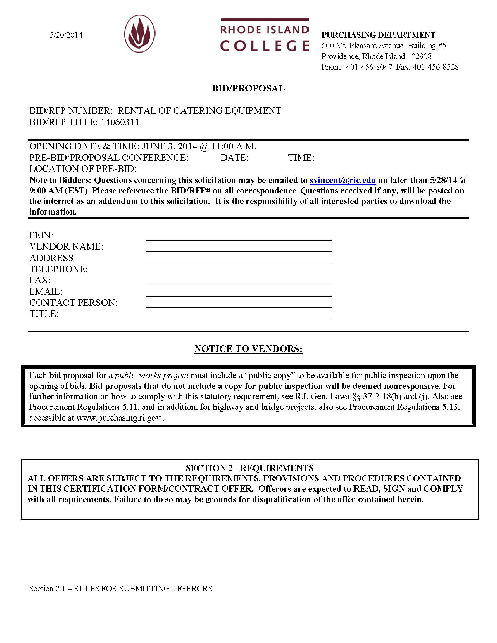 Catering Bid Proposal Template Pdf Format Edatabase Throughout Catering Proposal Template