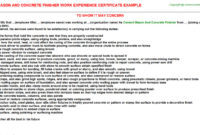 Cement Mason And Concrete Finisher Experience Letter In Best Finisher Certificate Template