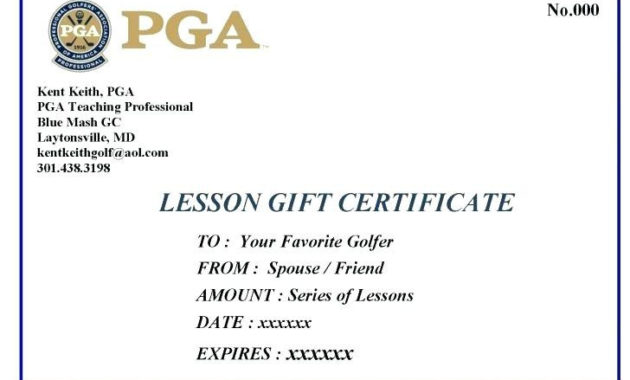 Cerificate Templates Free Golf Handicap Certificate Template Within Golf Gift Certificate Template