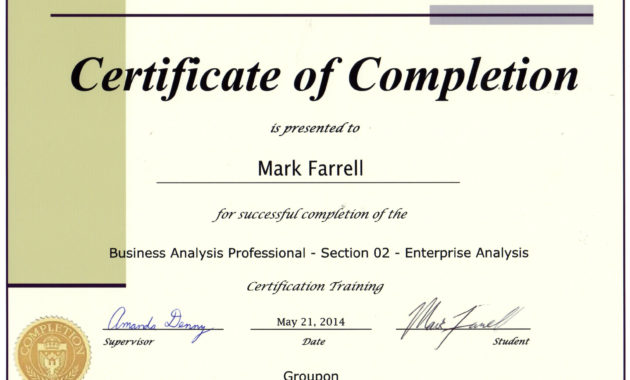 Certificate Business Analysis Certificates Templates Free With Amazing Certificate Of Analysis Template