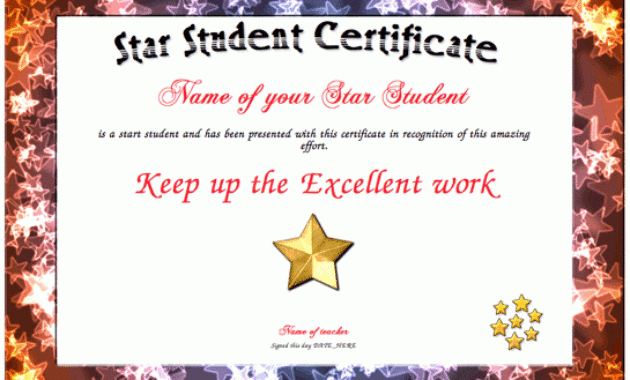 Certificate Creator Certificate Maker Certificate Inside Star Naming Certificate Template