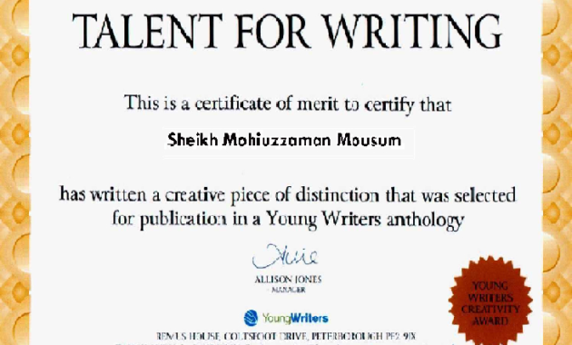 Certificate In Creative Writing Online / Order Essay In Amazing Writing Competition Certificate Templates
