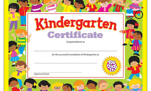 Certificate Kindergarten Certificates Templates Free Throughout Awesome Preschool Graduation Certificate Free Printable