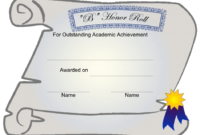 Certificate Of Academic Achievement Template B Honor For Printable Academic Achievement Certificate Template
