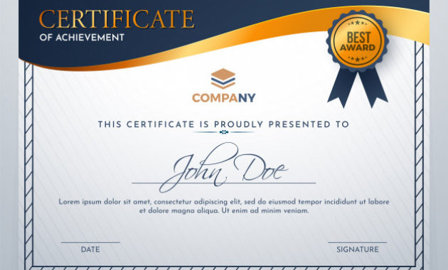 Certificate Of Achievement Award Template Premium Vector With Awesome Certificate Of Accomplishment Template Free