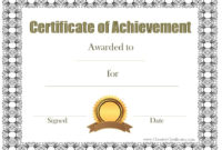 Certificate Of Achievement Certificates Templates Free For Certificate Of Achievement Template Word