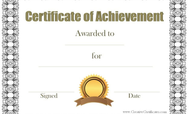 Certificate Of Achievement Certificates Templates Free For Certificate Of Achievement Template Word