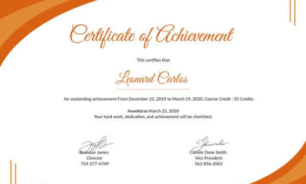 Certificate Of Achievement Template 6 Free Pdf For Quality Academic Achievement Certificate Templates